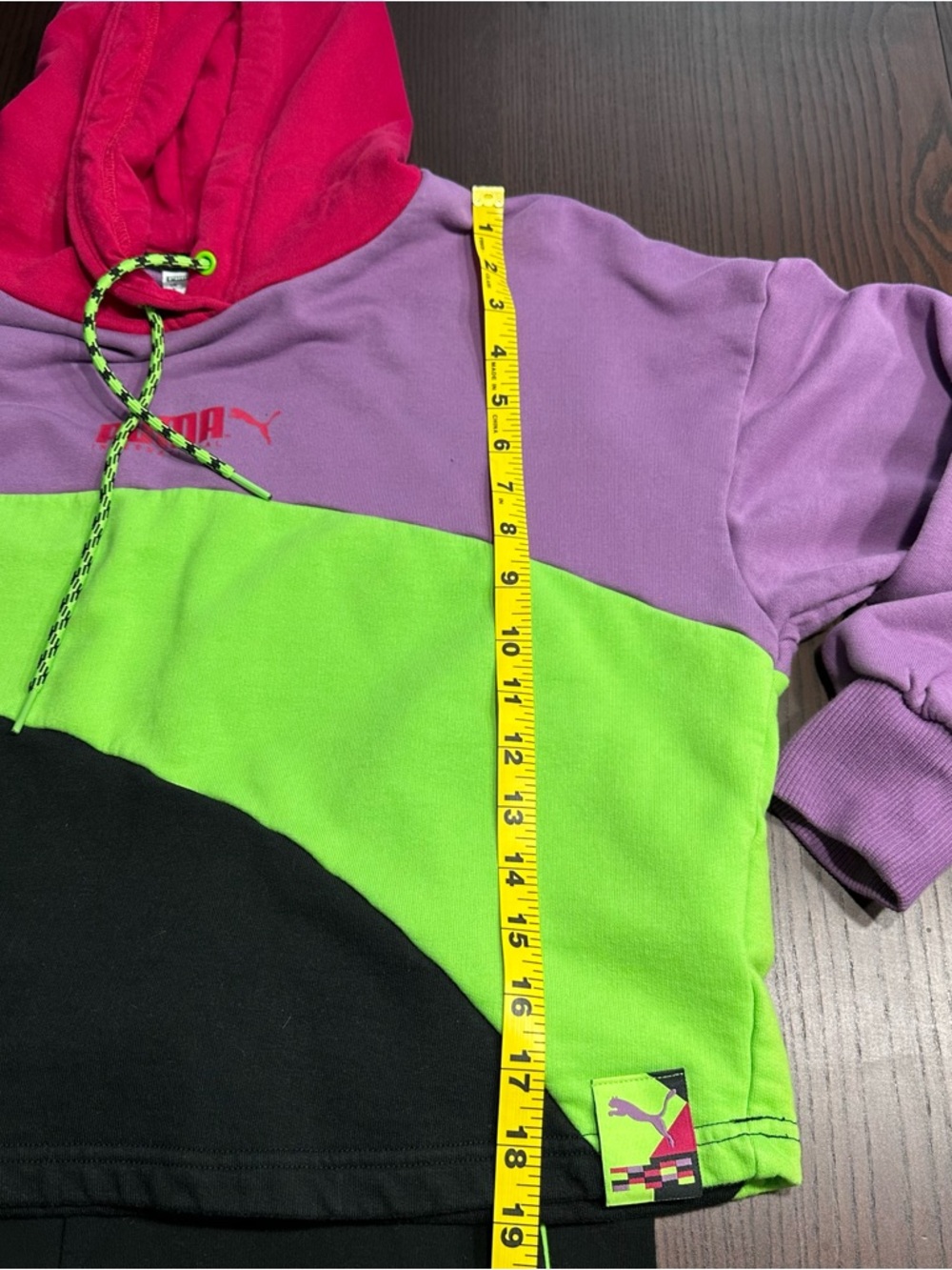 PUMA Women’s Small Hoodie & Leggings Set Hot Pink, Purple, Lime & Black - Picture 4 of 8